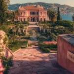 Villa a visiter nice : Villa Ephrussi sur la mer, allée et jardins face à la mer