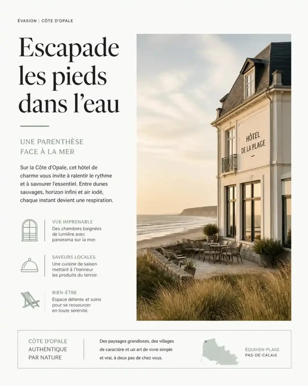 Hôtel de charme avec vue sur mer sur la Côte d'Opale