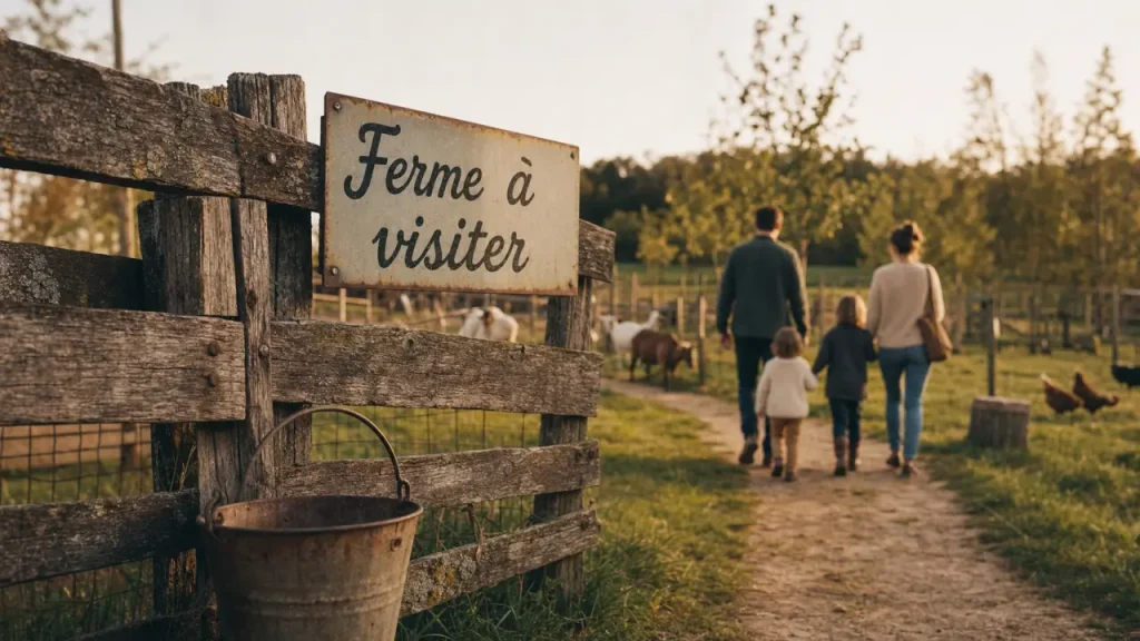 Ferme a visiter bordeaux : parc avec enclos, chèvres et poules