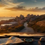 Itineraire en bretagne : route côtière, îles et cités médiévales au coucher du soleil