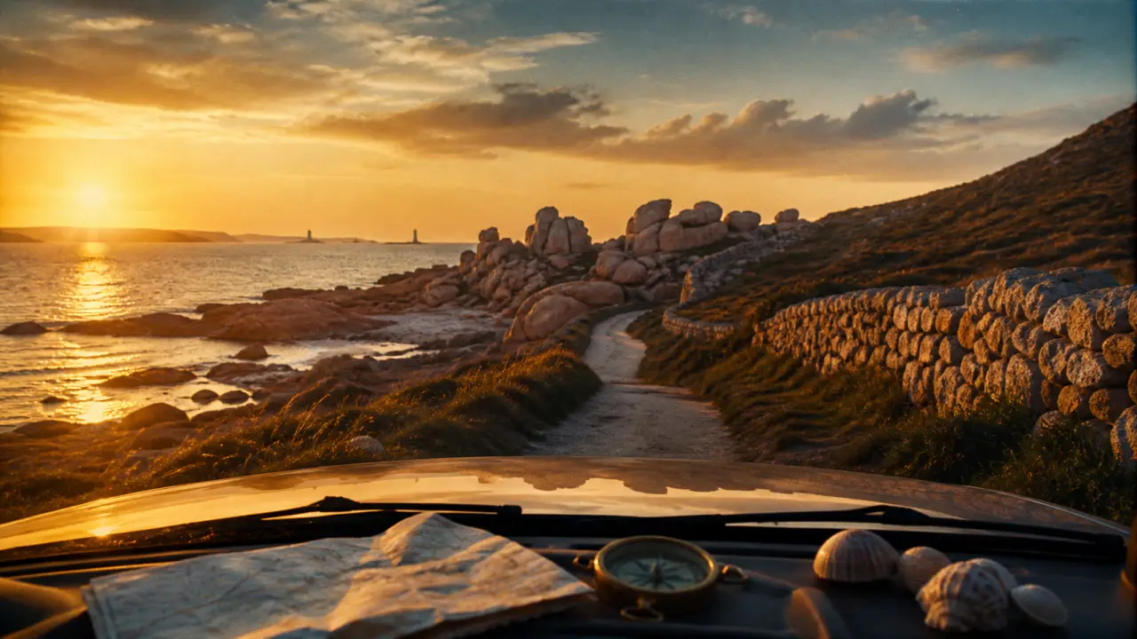 Itineraire en bretagne : route côtière, îles et cités médiévales au coucher du soleil