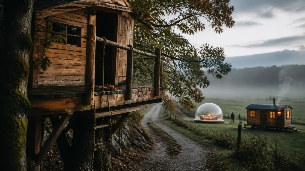 Logement insolite en France : cabane dans les arbres, bulle et tiny house