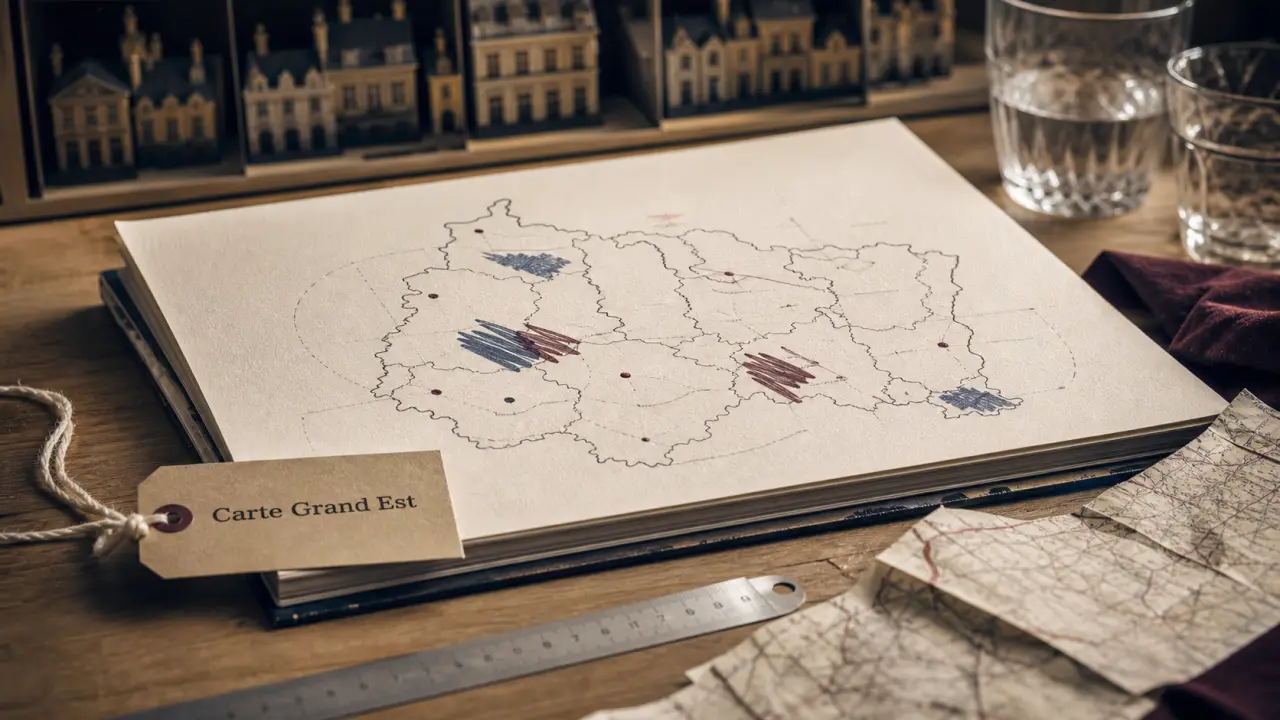 Villes Grand Est : carte des départements et population