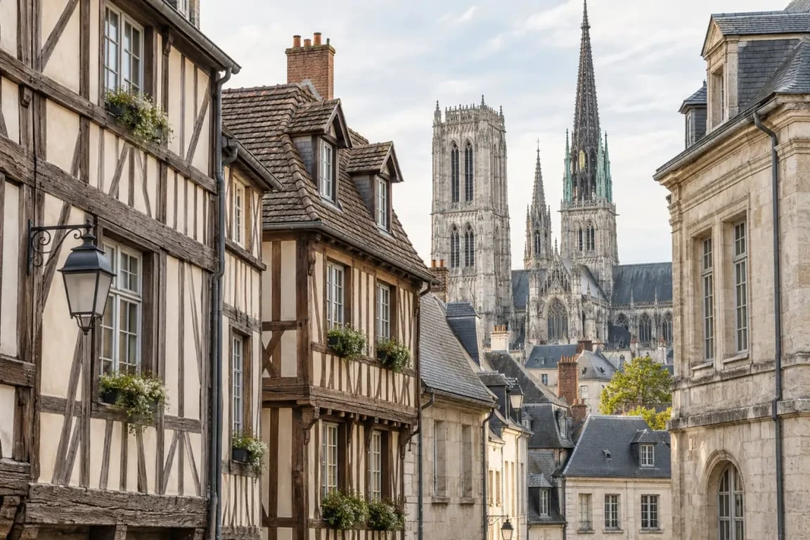 Préservation du patrimoine Rouen : maisons historiques à colombages dans le centre ancien