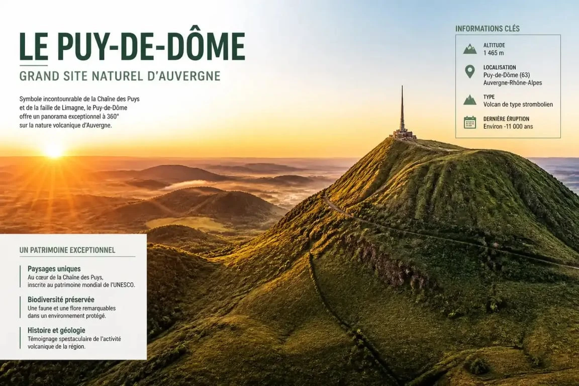 Randonnée volcans d'Auvergne : vue panoramique du Puy-de-Dôme