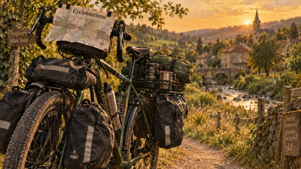 Le cyclotourisme privilégie le voyage à vélo, pas le chrono