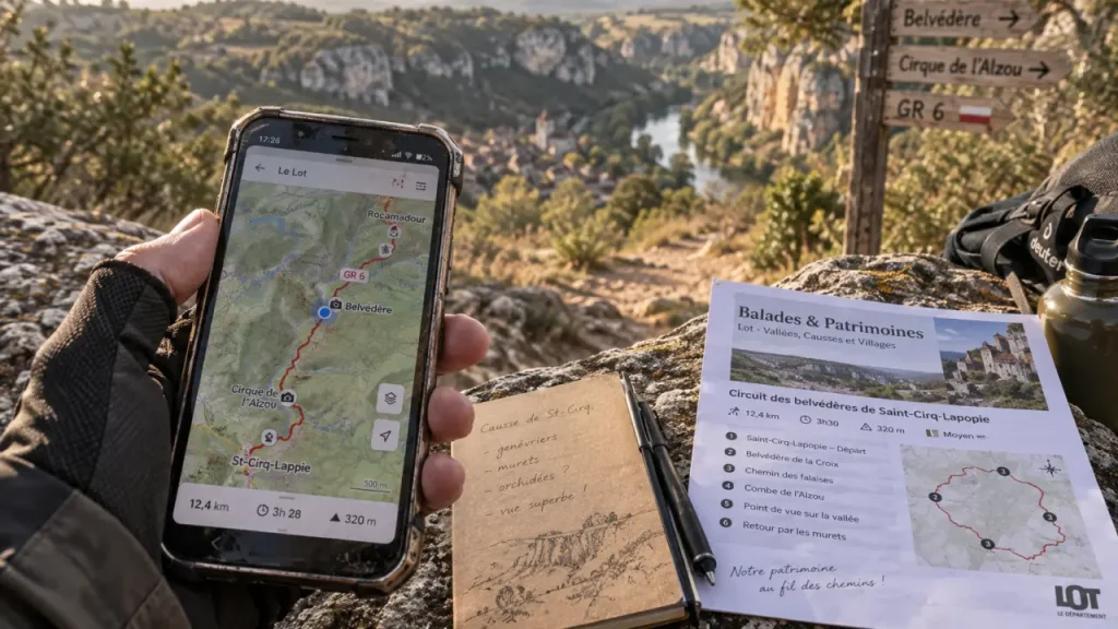 Comment utiliser Lot Balades & Patrimoines : circuits, GPS et patrimoine hors connexion ?