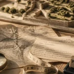 Rôle de l’UNESCO dans la protection du patrimoine : archives Patrimoine mondial, loupe et tampon.