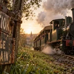 Activités Beauvais : petit Tortillard vapeur près des rails