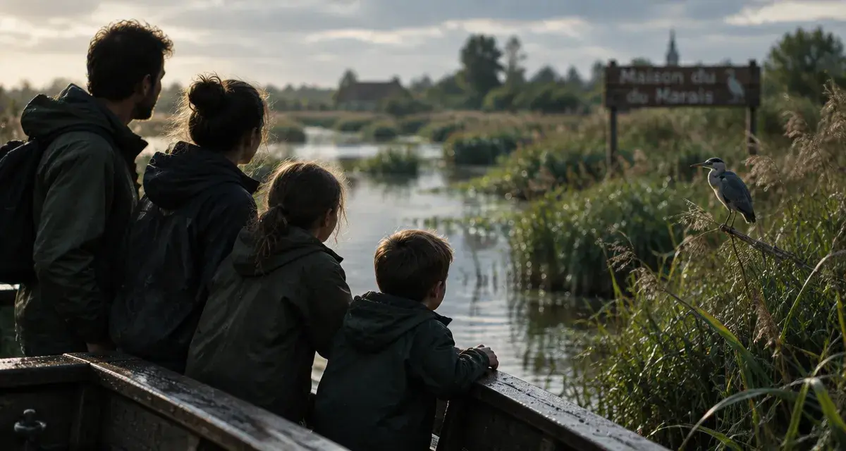 Activités famille Saint-Omer : famille sur un bacôve dans le marais