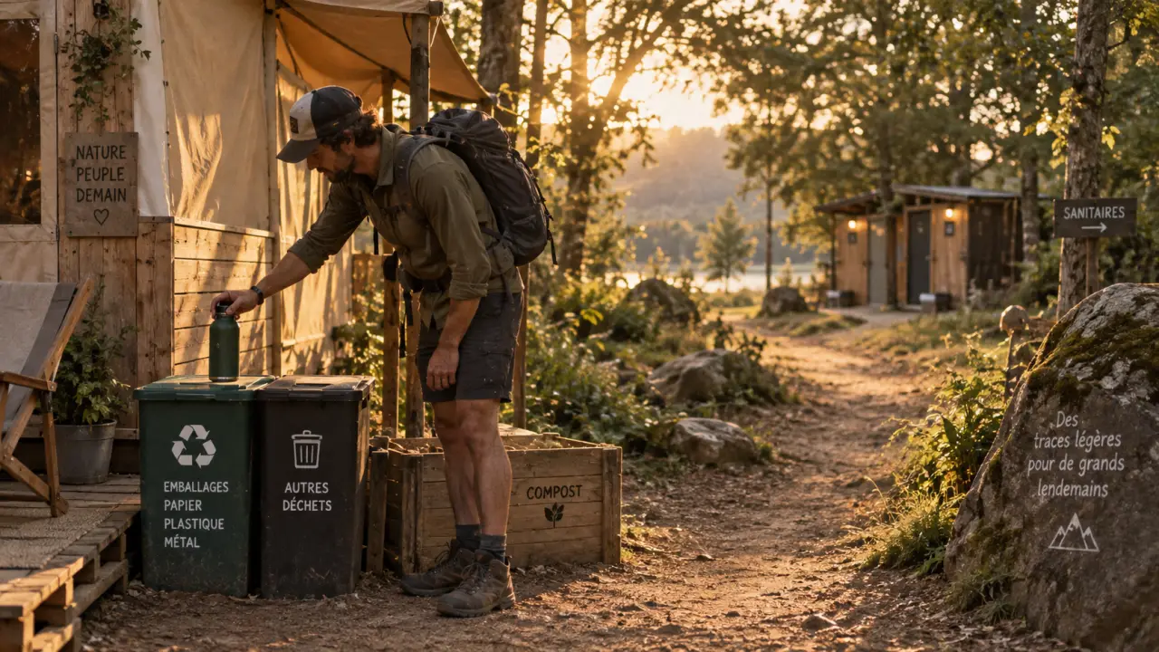 Camping ecologique aveyron : tri et compost sur site
