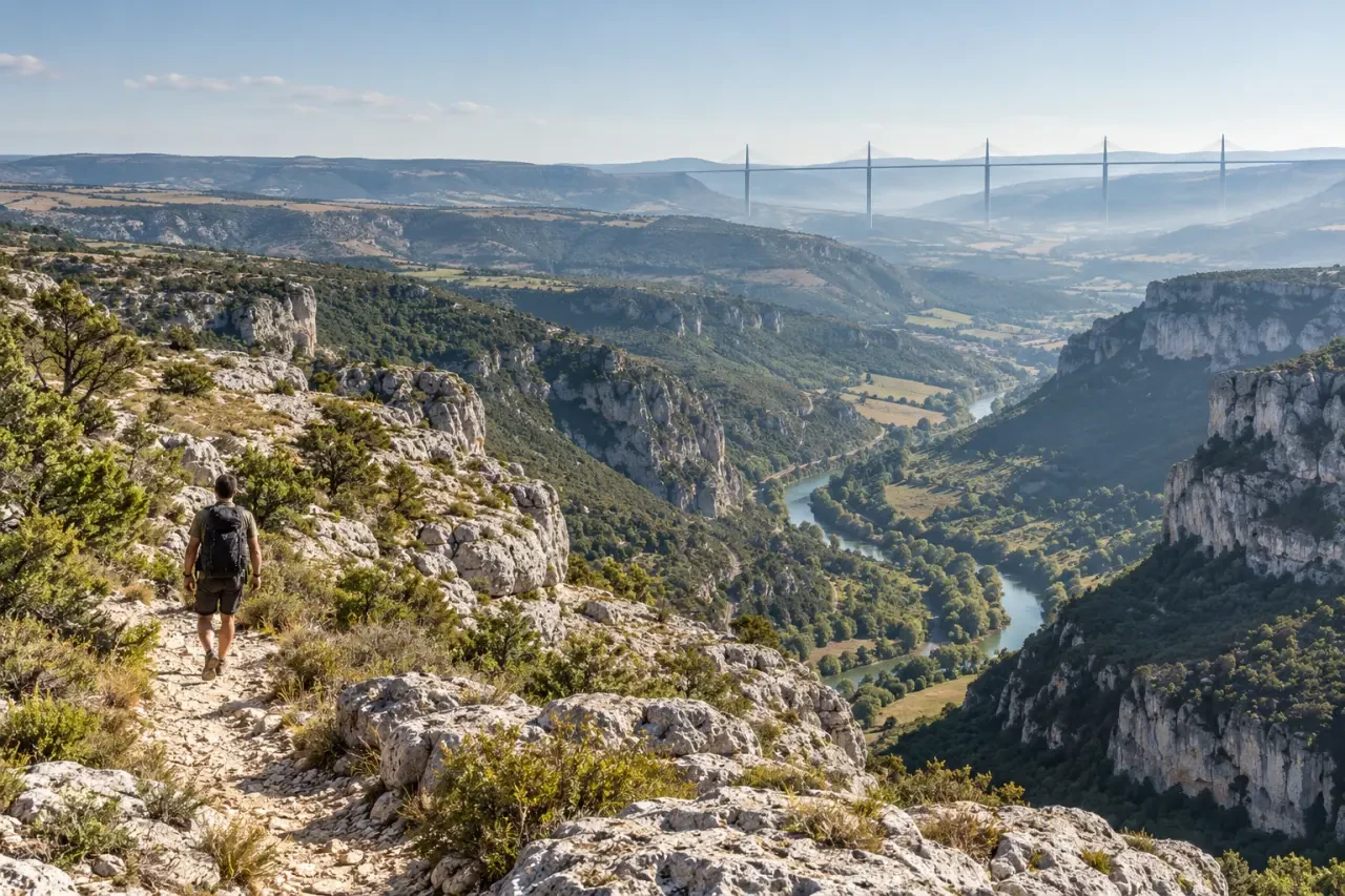 Activités Aveyron entre randonnée, rivière et viaduc de Millau