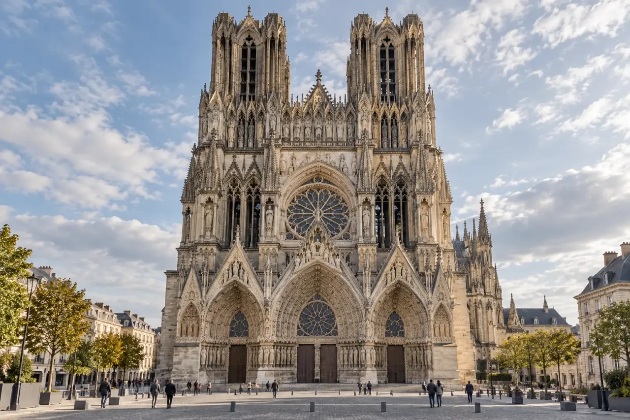 Idées de sorties à Reims devant la cathédrale Notre-Dame