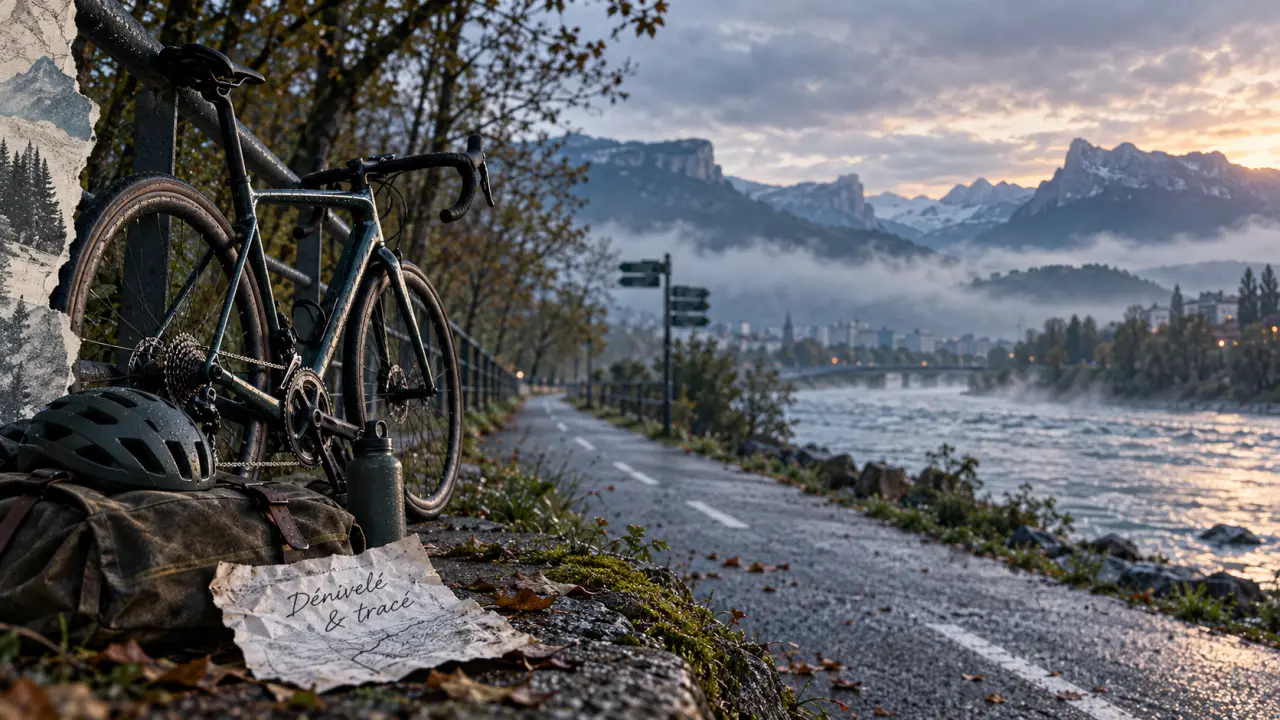 Itinéraire vélo Grenoble : vélo sur les berges de l’Isère, Vercors en arrière-plan