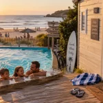 Week end en camping : mobil-home et piscine extérieure chauffée avec enfants